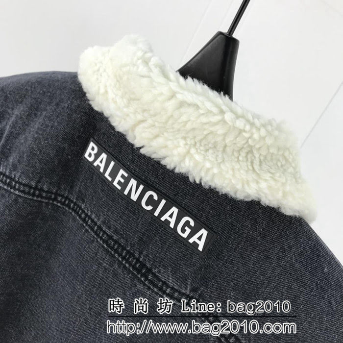 BALENCIAGA巴黎世家 18冬季新款 羊羔毛牛仔外套 加絨加厚面料 定制五金紐扣 簡約百搭款 ydi2449